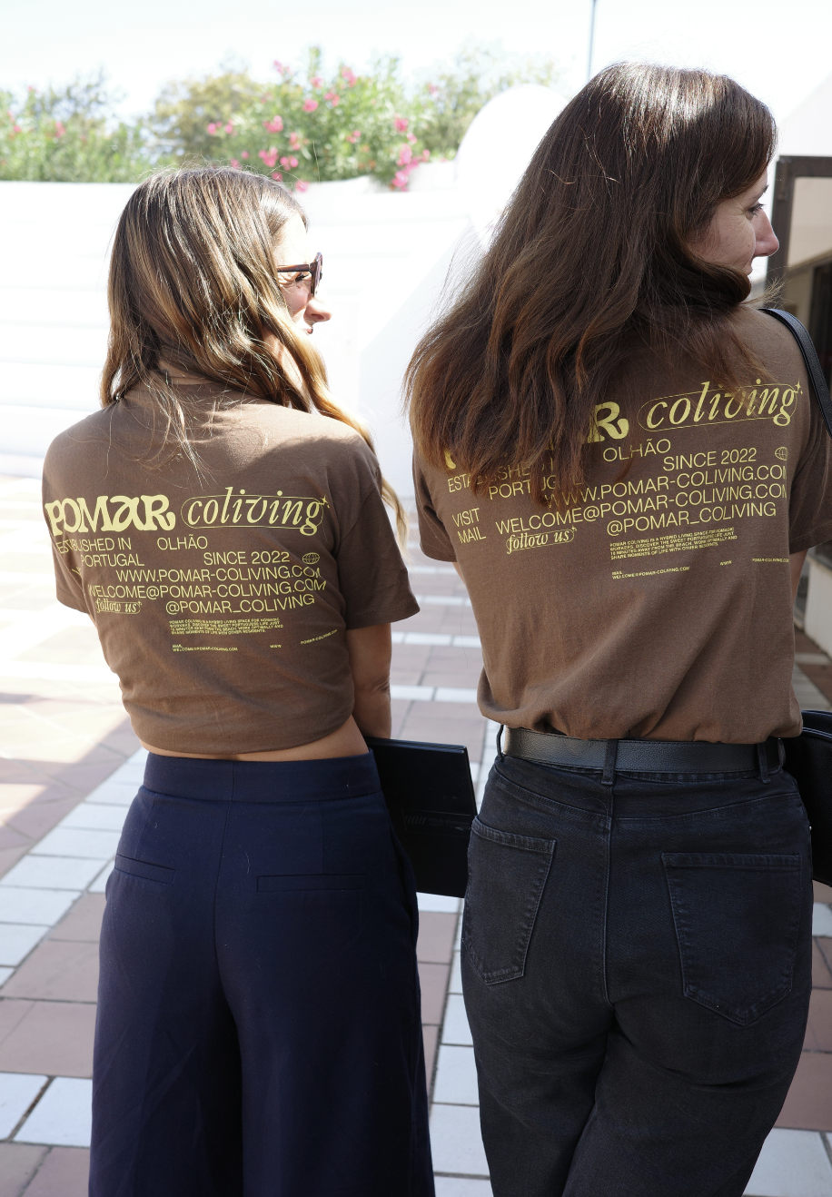 POMAR team members in branded t-shirts