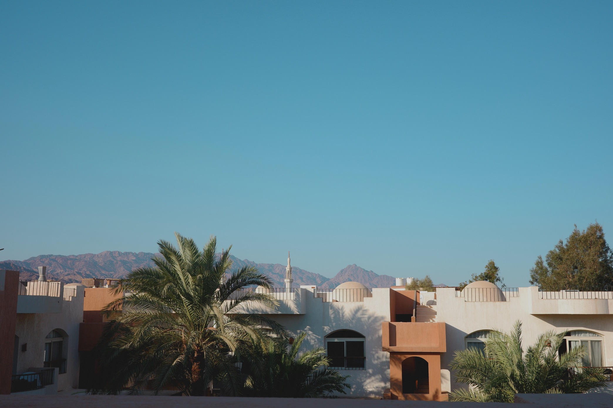 Hotel exterior with mountain views
